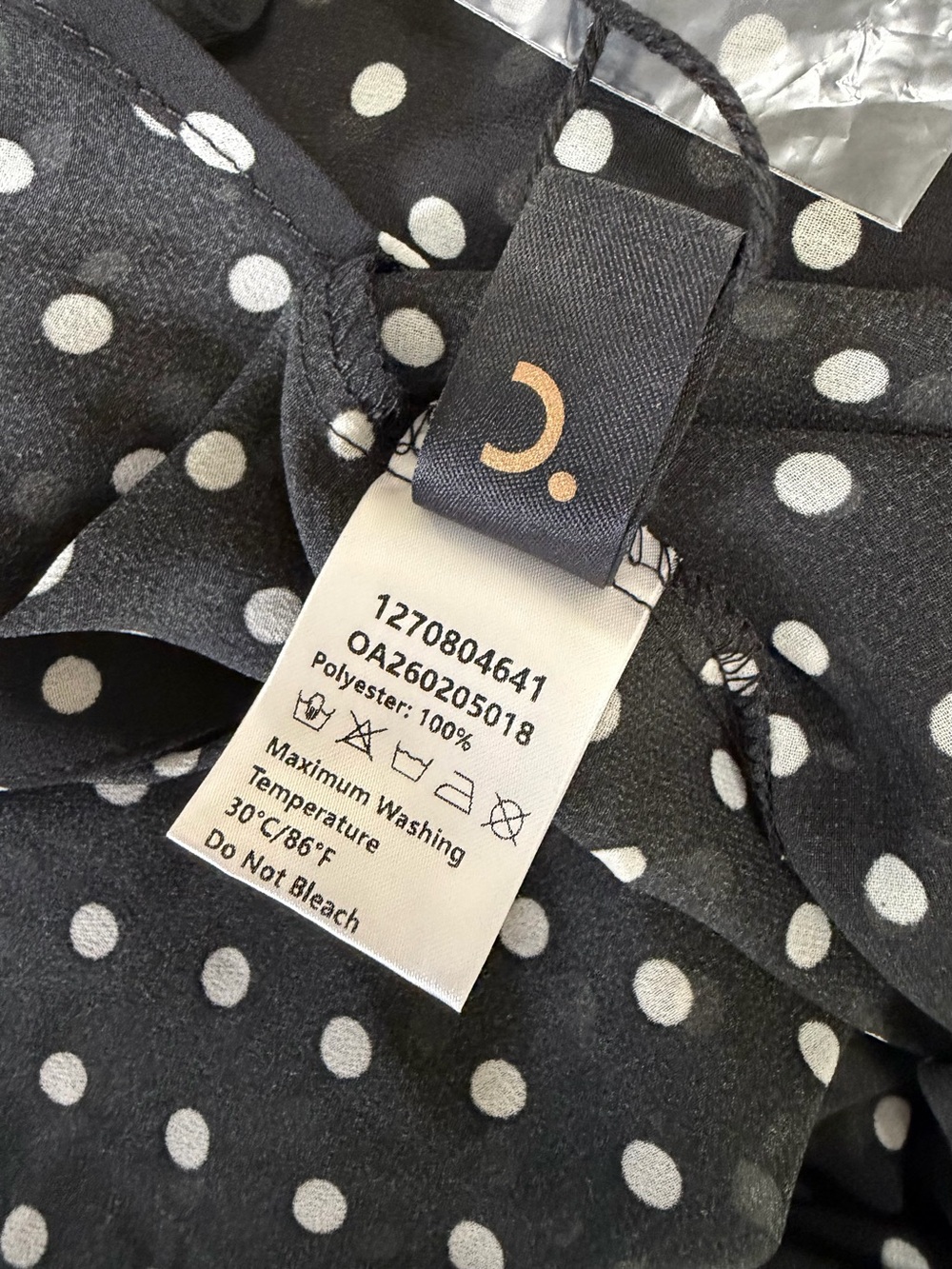 Commense Set Black White Polka Dot Sheer Shirt  Blouse Mini Skirt Small NWT - Picture 11 of 13